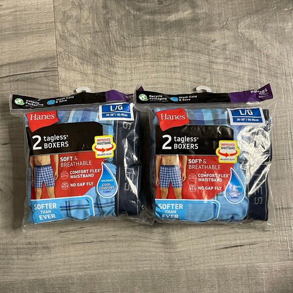 4 pairs Hanes men’s boxers underwear size large - Picture 1 of 4